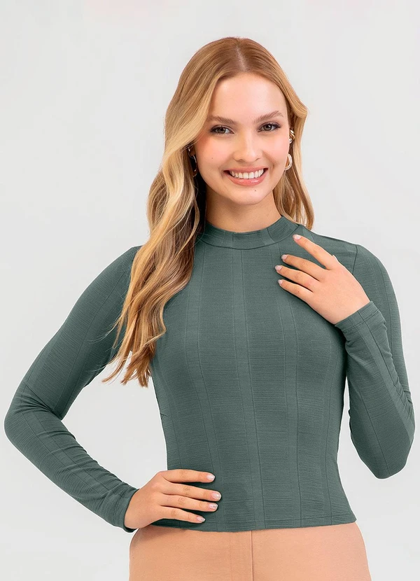 Cativa - Blusa em Canelado Cinza 1