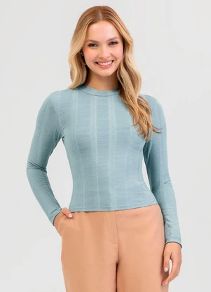 Cativa - Blusa em Canelado Cinza - CATIVA