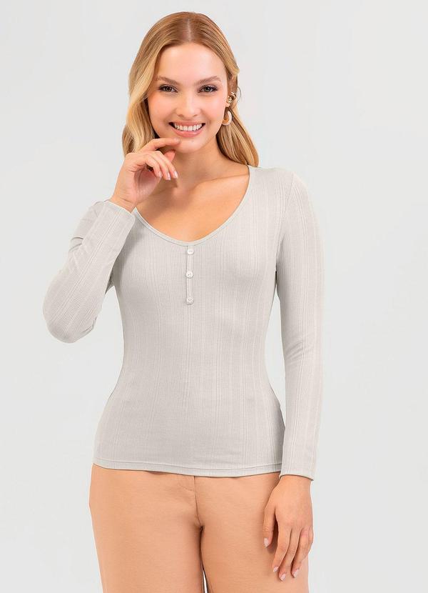Cativa - Blusa em Canelado Cinza