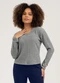 Cativa - Blusa em Canelado  Preto - variação: Cinza