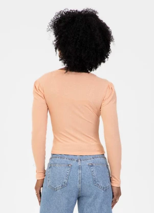 Habana - Blusa em Canelado Laranja - HABANA