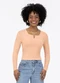 Habana - Blusa em Canelado Marrom Escuro - variação: Laranja