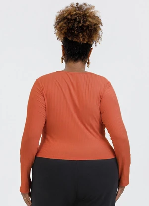 Habana - Blusa em Canelado Laranja - HABANA