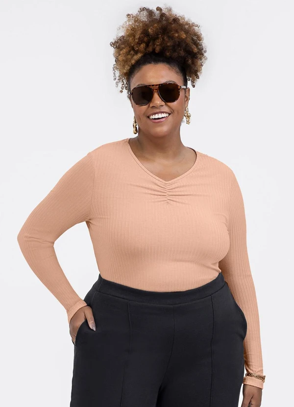 Habana - Blusa em Canelado Laranja