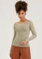 Cativa - Blusa em Canelado  Marrom Escuro - variação: Marrom Claro
