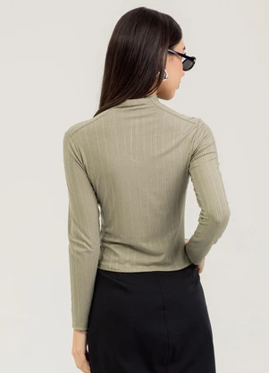 Cativa You - Blusa em Canelado  Marrom Claro - CATIVA YOU