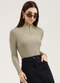 Cativa You - Blusa em Canelado  Preto - variação: Marrom Claro