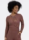 Habana - Blusa em Canelado Marrom Escuro - variação: Marrom Escuro