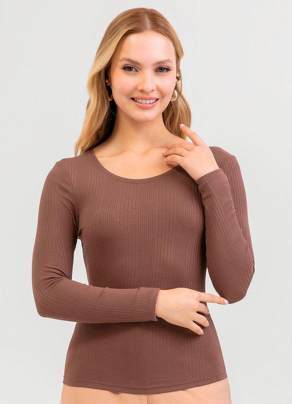 Cativa - Blusa em Canelado Marrom
