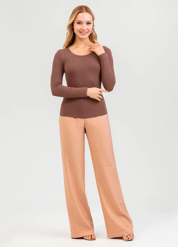 Cativa - Blusa em Canelado Marrom 3