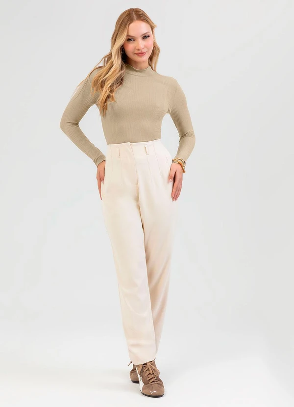 Cativa - Blusa em Canelado Marrom 3