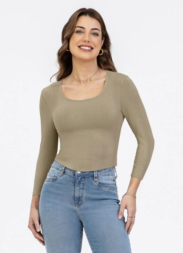 Habana - Blusa em Canelado Marrom