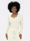 Habana - Blusa em Canelado Marrom Escuro - variação: Off White