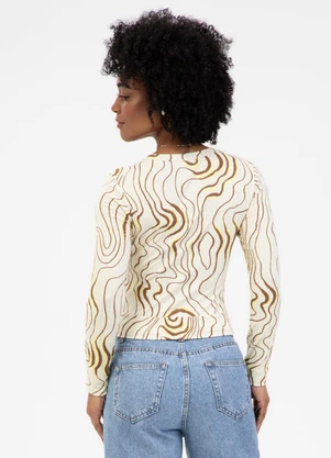 Habana - Blusa em Canelado Off White - HABANA