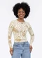 Habana - Blusa em Canelado Marrom Escuro - variação: Off White