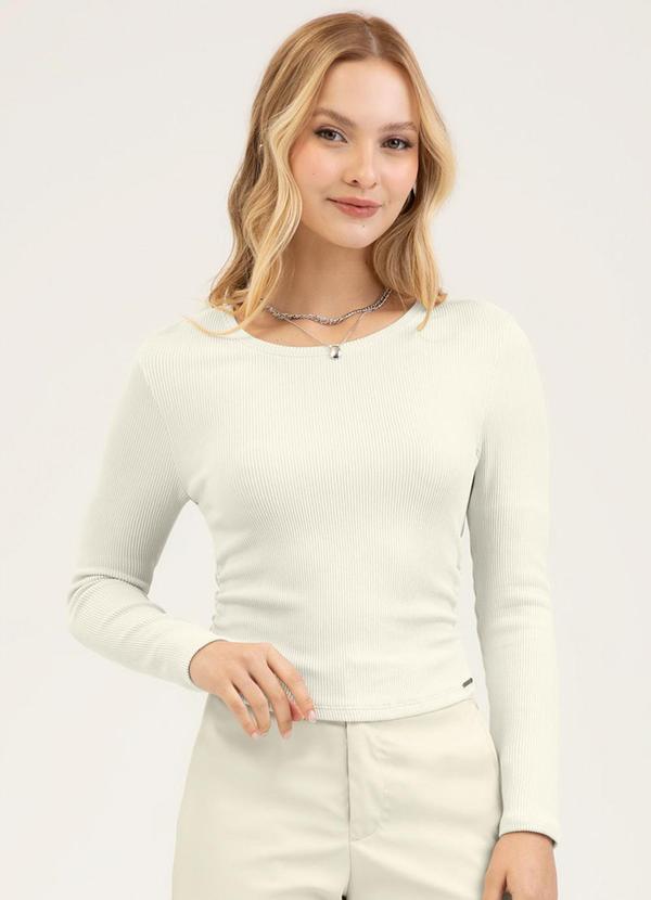 Cativa - Blusa em Canelado Off White