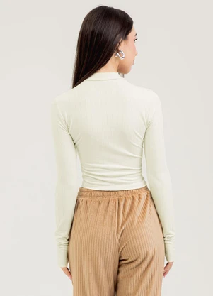 Cativa You - Blusa em Canelado  Off White - CATIVA YOU
