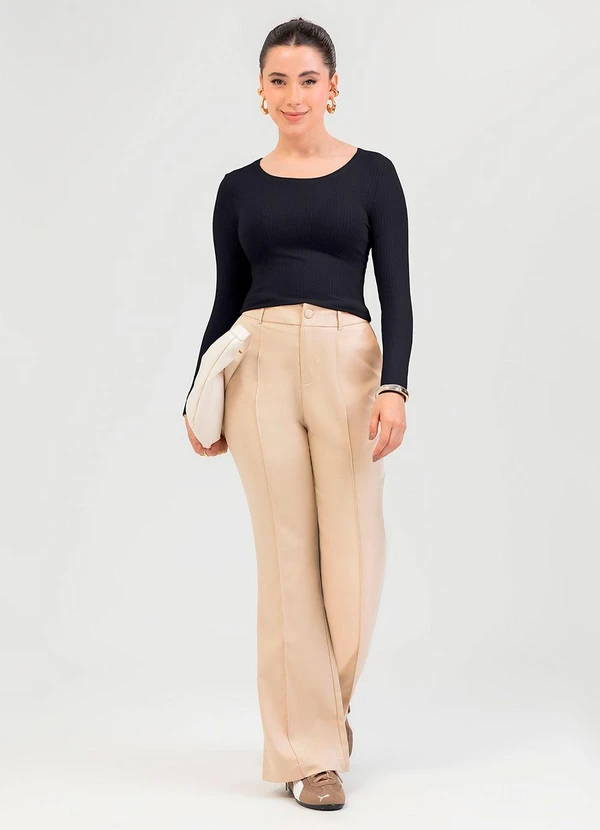 Cativa - Blusa em Canelado Preto 3