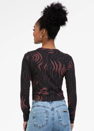 Habana - Blusa em Canelado Preto - HABANA