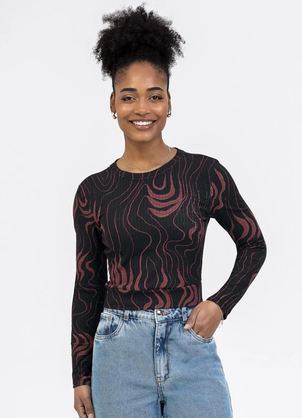 Habana - Blusa em Canelado Preto