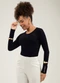 Cativa - Blusa em Canelado  Off White - variação: Preto