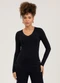 Cativa - Blusa em Canelado  Marrom Escuro - variação: Preto