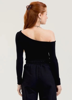 Cativa You - Blusa em Canelado  Preto - CATIVA YOU
