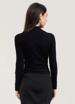Cativa You - Blusa em Canelado  Preto - CATIVA YOU