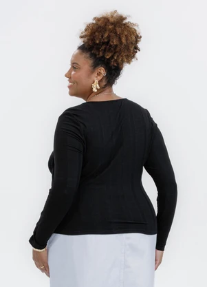 Habana - Blusa em Canelado Preto - HABANA