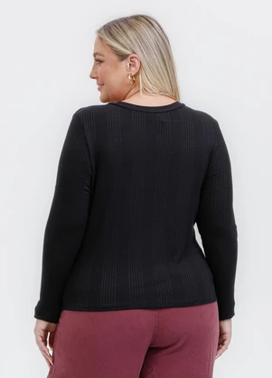 Habana - Blusa em Canelado Preto - HABANA