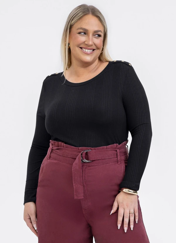 Habana - Blusa em Canelado Preto