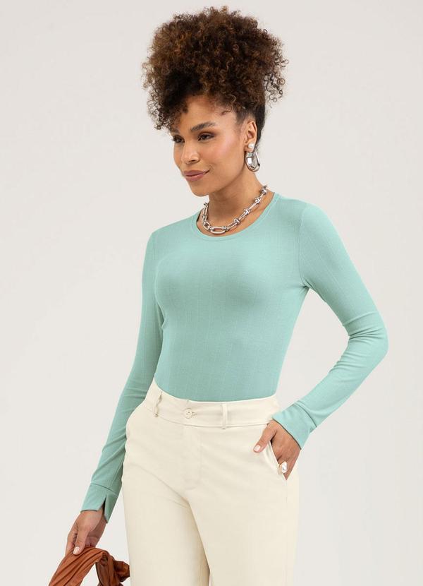 Cativa - Blusa em Canelado Verde Claro