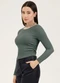 Cativa - Blusa em Canelado  Marrom Claro - variação: Verde