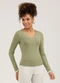 Cativa - Blusa em Canelado  Marrom Escuro - variação: Verde