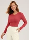 Cativa - Blusa em Canelado Vermelho - variação: Vermelho