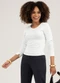 Cativa - Blusa em Cotton  Amarelo Claro - variação: Branco