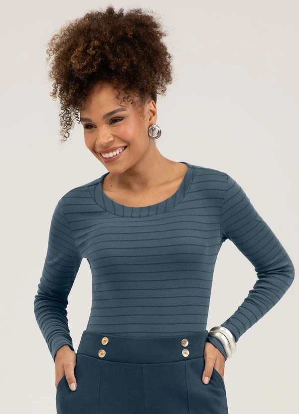 Cativa - Blusa em Cotton Cinza Médio