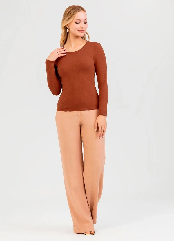 Cativa - Blusa em Cotton Marrom 3