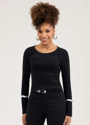 Cativa - Blusa em Cotton  Preto - CATIVA