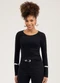 Cativa - Blusa em Cotton  Branco - variação: Preto