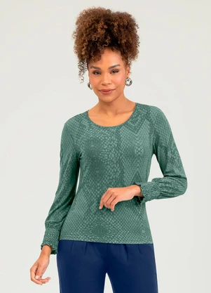 Cativa - Blusa em Crepe  Cinza - CATIVA