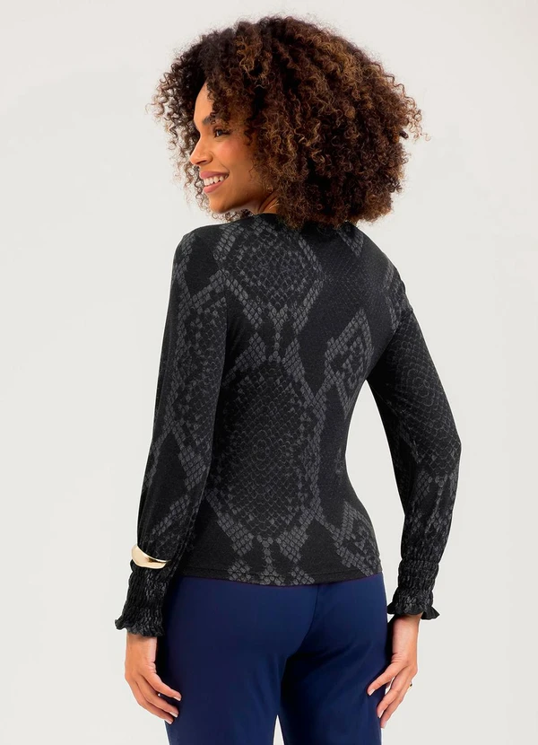 Cativa - Blusa em Crepe  Preto 2