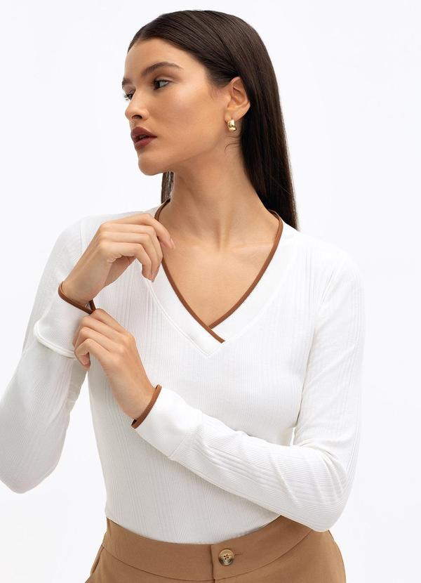 Principessa - Blusa em Malha Canelada Deisiane Off White 3