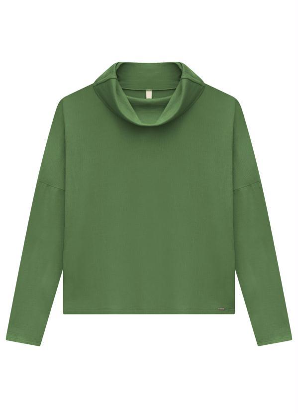 Lunender - Blusa em Malha com Gola Diferenciada Verde