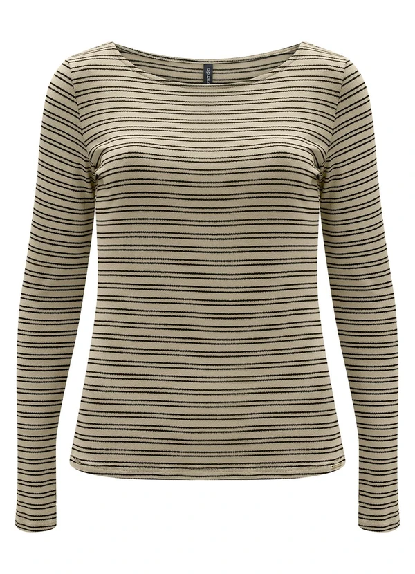 Lunender - Blusa em Malha Crepe Listrada Verde 5