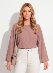 Blusa em Malha Jacquard com Textura.