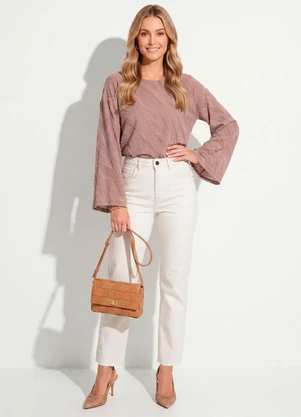 Quintess - Blusa  em Malha Jacquard com Textura. - QUINTESS