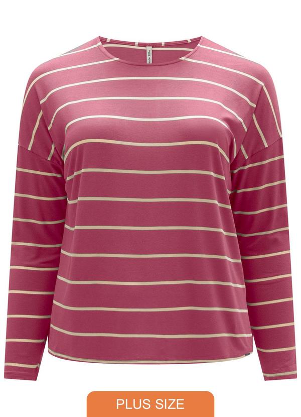 Lunender Mais Mulher - Blusa em Malha Listrada Vermelho 1