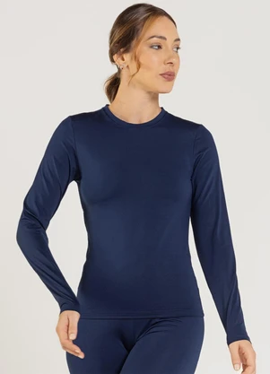 Just Basic - Blusa em Malha Térmica Azul Marinho - JUST BASIC