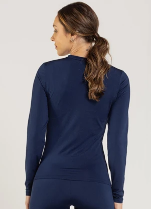Just Basic - Blusa em Malha Térmica Azul Marinho - JUST BASIC